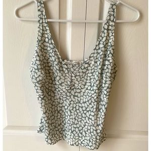 Abercrombie & Fitch Blue and White Patterned Tank Top